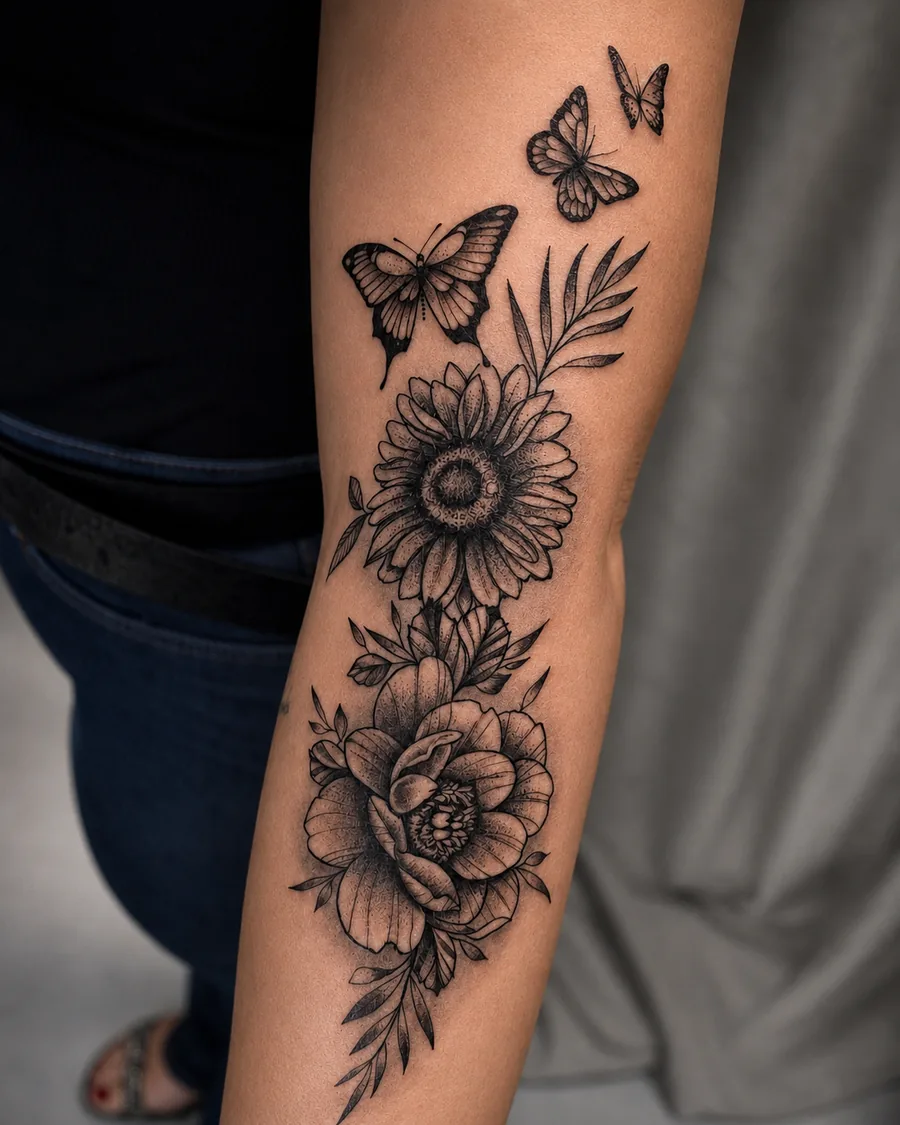 Tatuagem fine line feita na Memphis, em Taboão da Serra